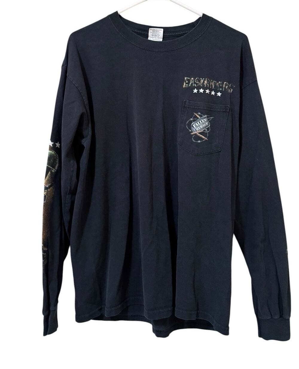Easyriders Men Sz Large Long Sleeve T Shirt Cotton Honor Valor Sacrifice Casual